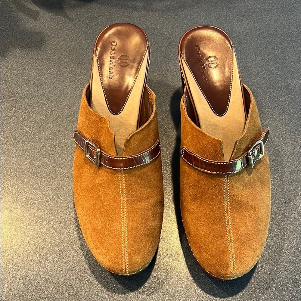 Cole Haan Tan Brown Suede Loafers Slip-On Comfort